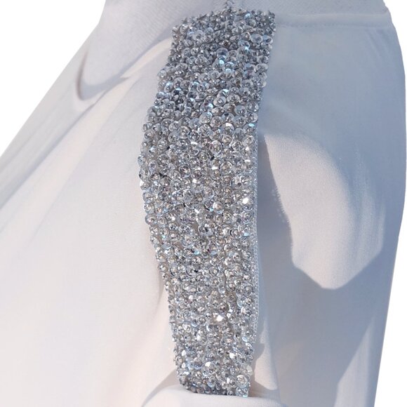 Rebecca Minkoff x A Pea in the Pod Silk Maternity Blouse w Embellished S… - Picture 6 of 8